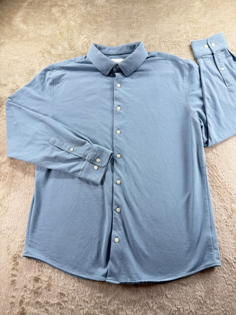 Goodfellow & Co Men's Long Sleeve Blue Oxford Dress Button Down w/Collar Size L